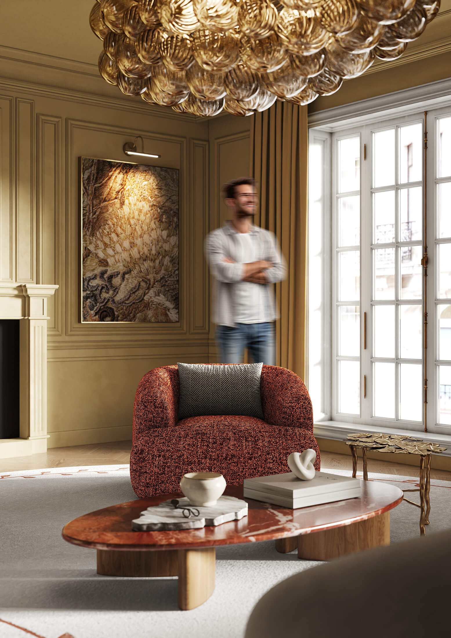 Living room Mid-Century Modern | render interior | France